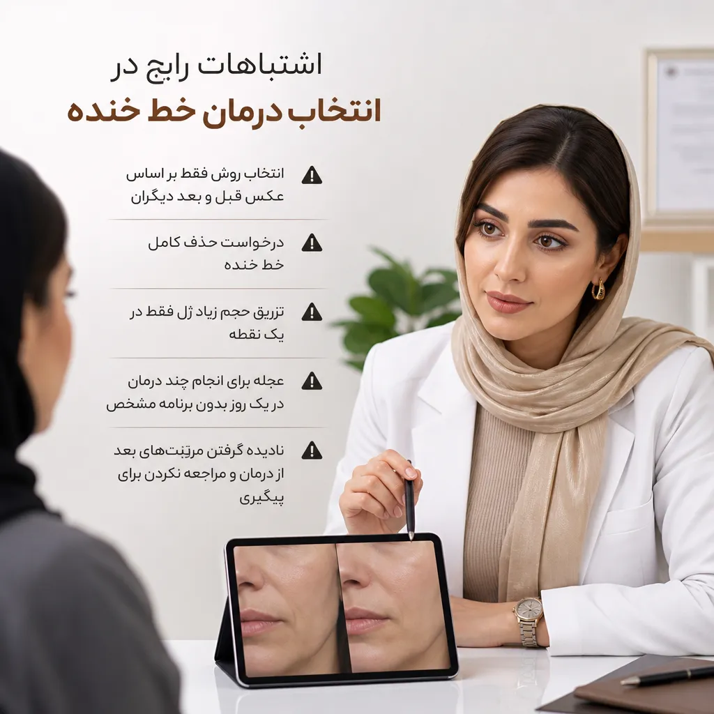 اشتباهات رایج در انتخاب درمان خط خنده