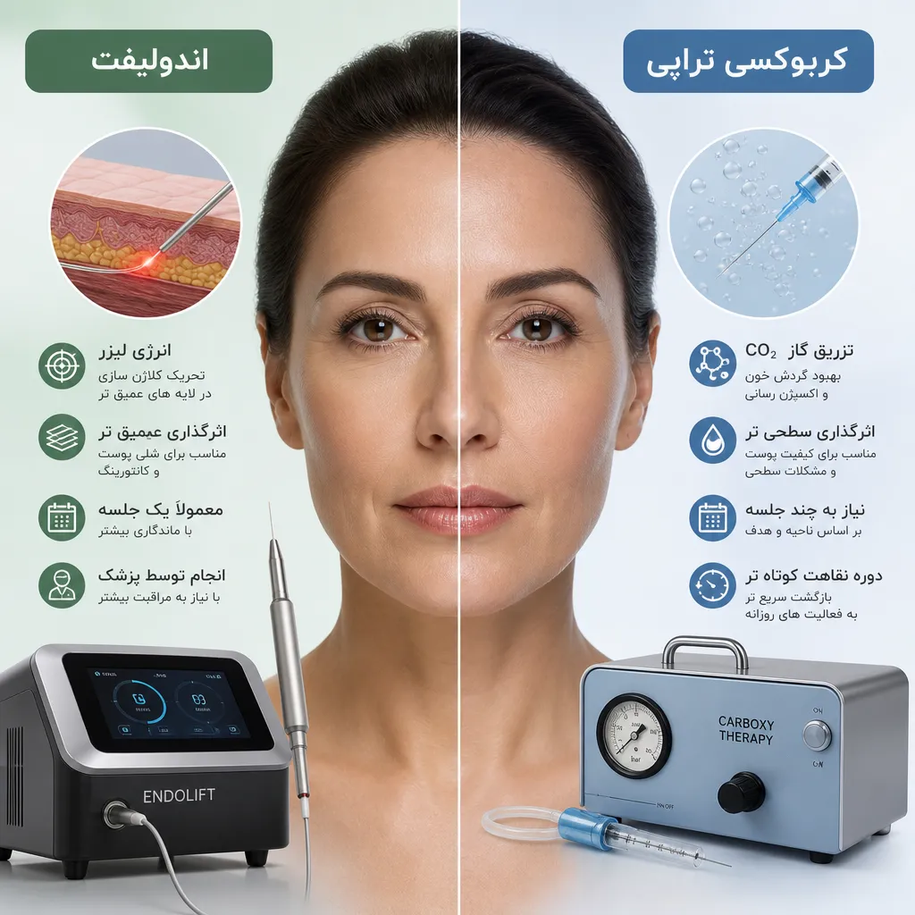 تفاوت اصلی اندولیفت و کربوکسی‌تراپی در چیست؟
