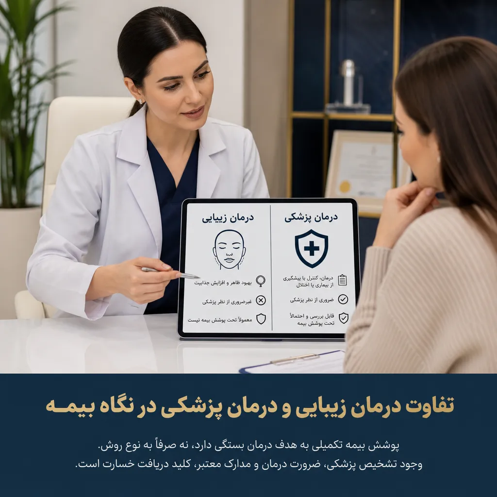 تفاوت درمان زیبایی و درمان پزشکی در نگاه بیمه
