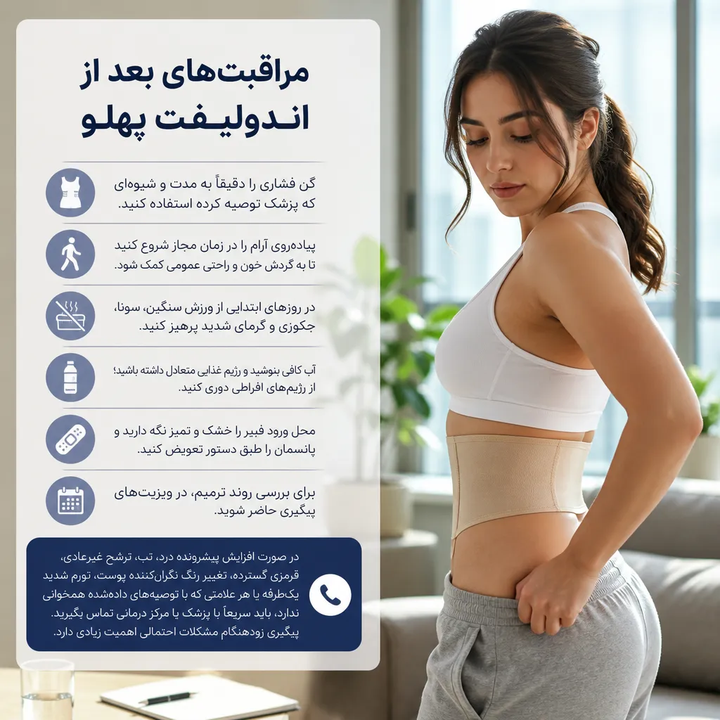 مراقبتهای بعد از اندولیفت پهلو