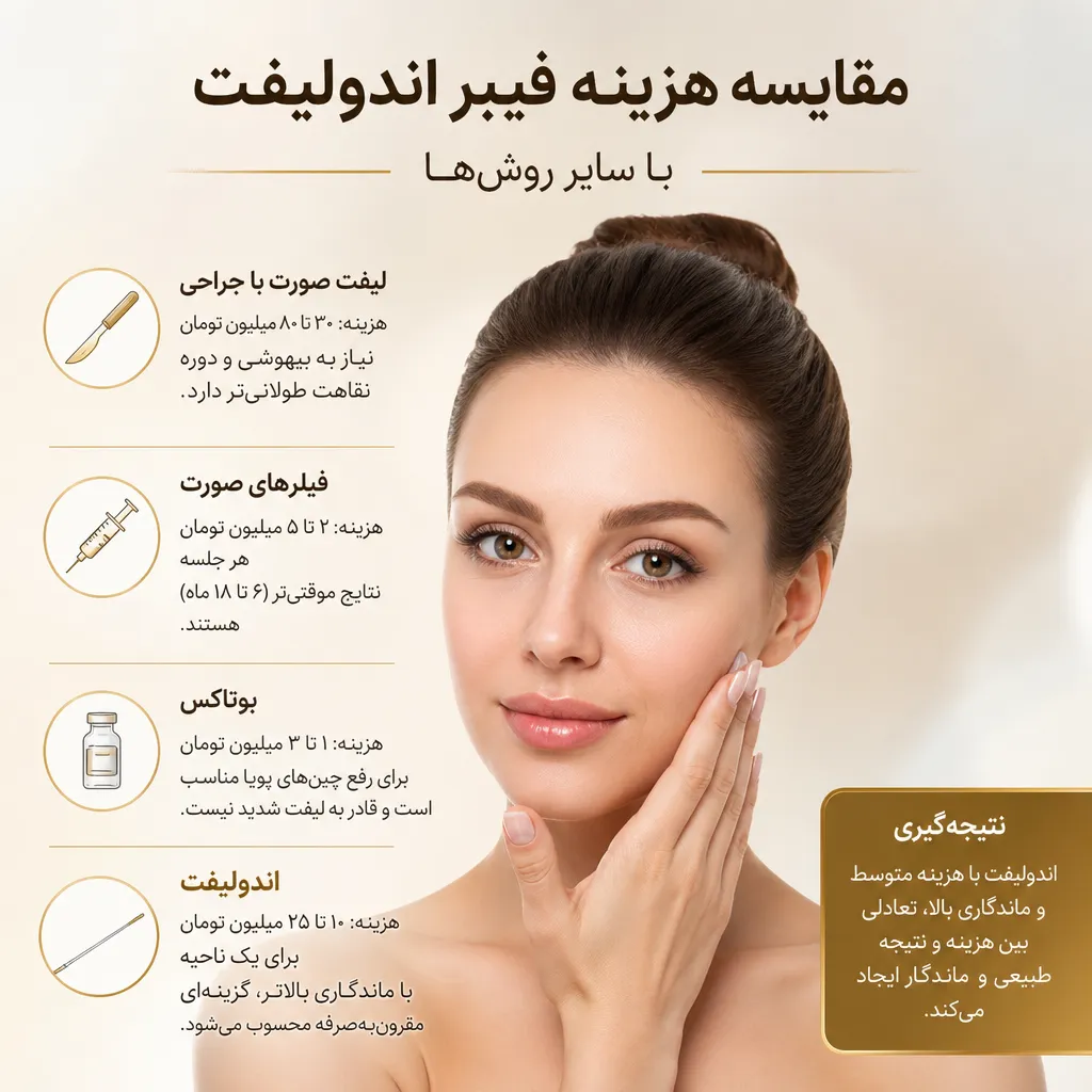 مقایسه هزینه فیبر اندولیفت با سایر روش&zwnj;ها