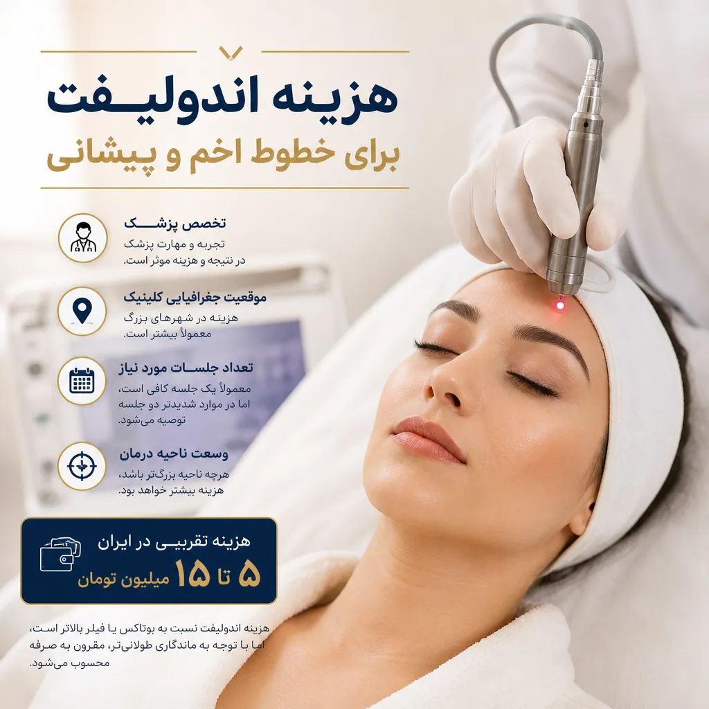 هزینه اندولیفت برای خطوط اخم و پیشانی