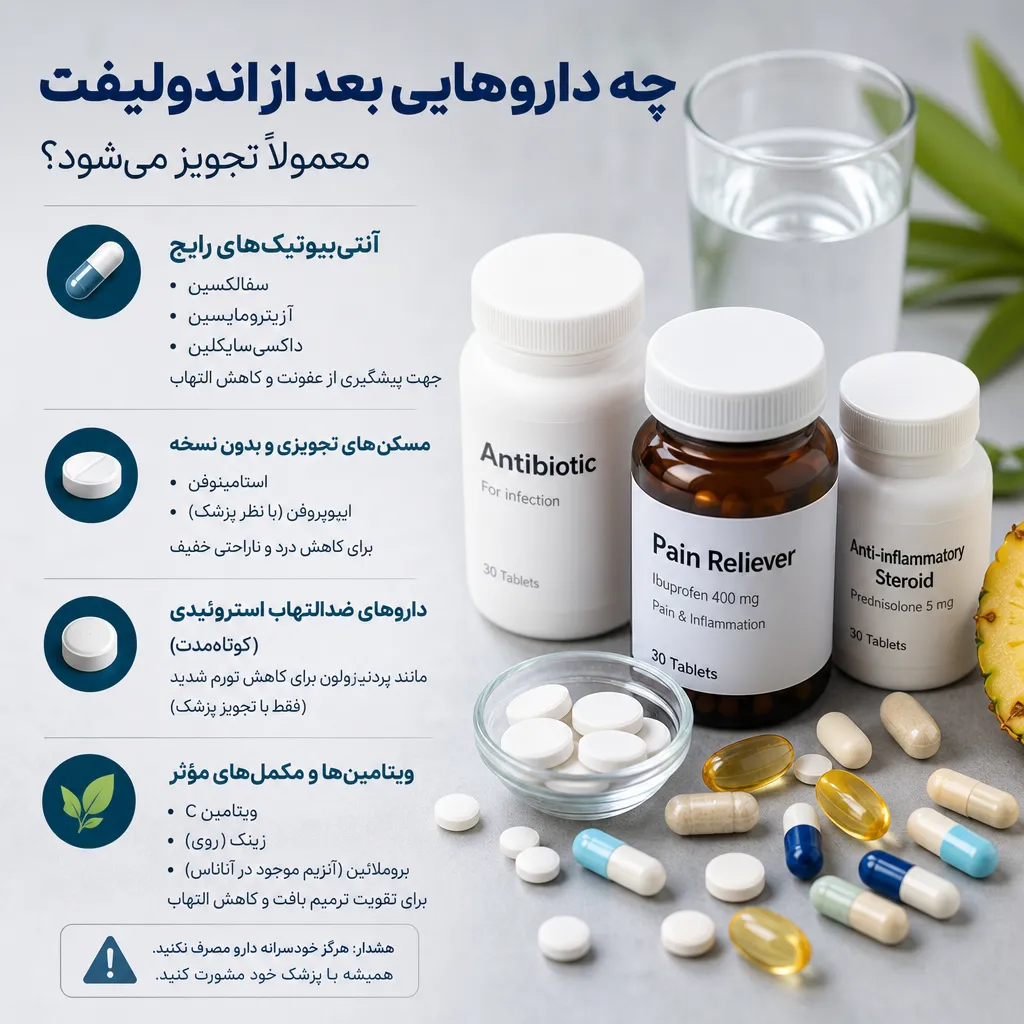 چه داروهایی بعد از اندولیفت معمولاً تجویز میشود؟
