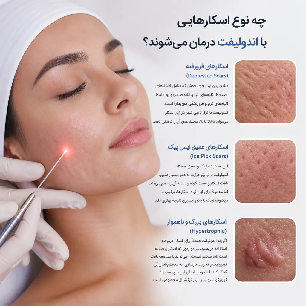 چه نوع اسکارهایی با اندولیفت درمان می&zwnj;شوند؟
