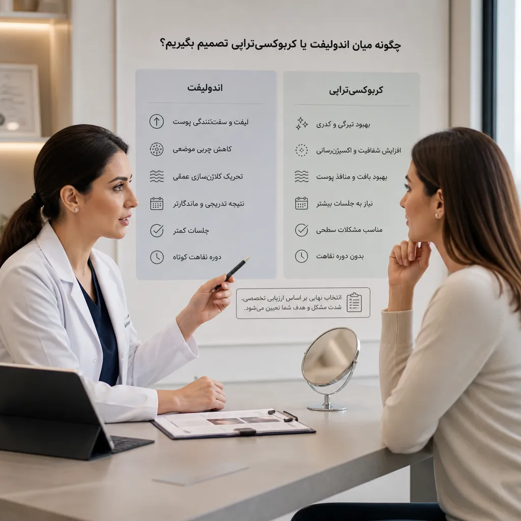 چگونه میان اندولیفت یا کربوکسی‌تراپی تصمیم بگیریم؟